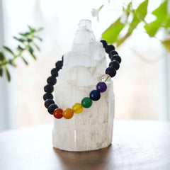 Bracelet CHAKRA - avec pierres de laves